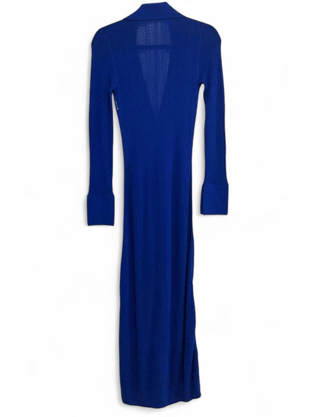 NWOT RARE A.L.C Cobalt Knit Maxi Duster Dress Cardigan Luxury Cover Up XS S $595 - Picture 8 of 11